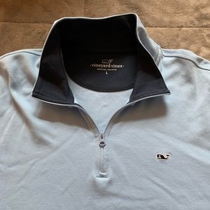 Vineyard Vines Light Blue Quarter ZIP Pullover